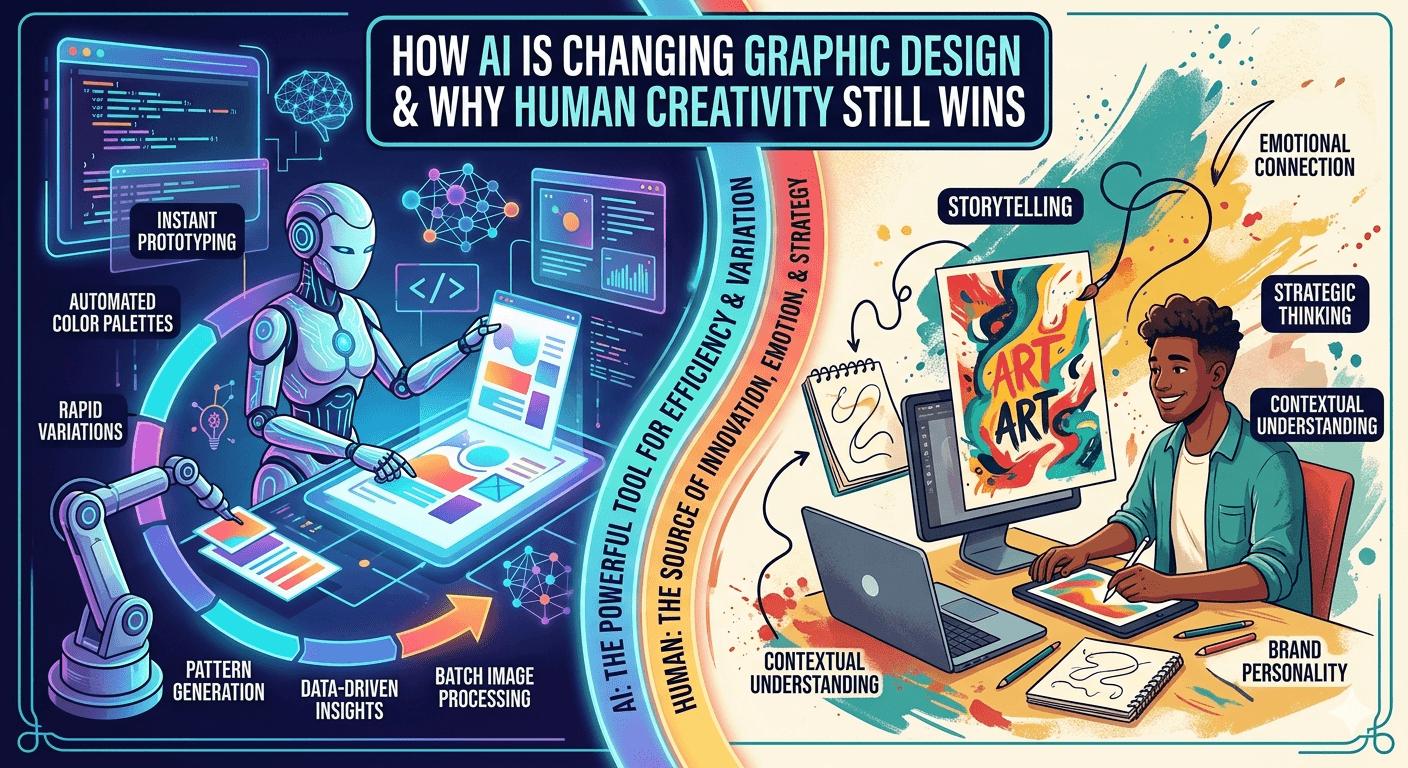 How AI is Changing Graphic Design And Why Human Creativity Still Wins